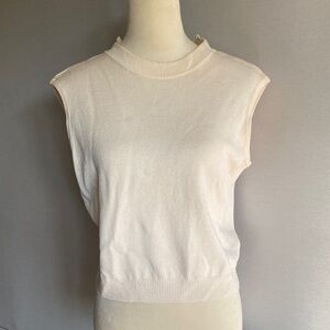 St. John Cream Sleeveless Muscle Tee